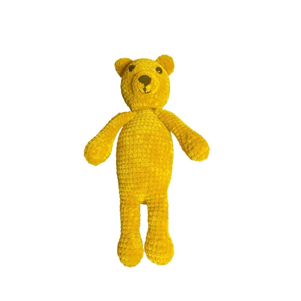 15” Hand Made Yellow Crochet Teddy Bear Plush Soft